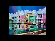 Houseboat Row Matted Print