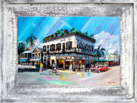 Bull and Whistle Canvas Print in Cedar Frame