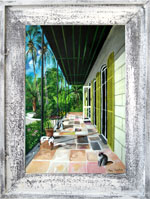 Hemingway House Canvas Print in Cedar Frame