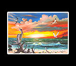 Pelican Sunset Matted Print