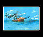 Shrimp Boat Matted Print